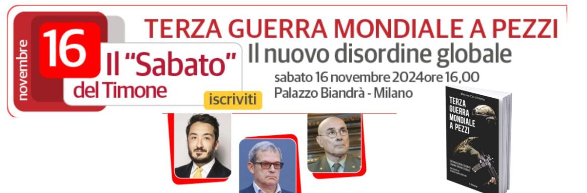 Tornano i Sabati del Timone. Primo appuntamento 16 novembre a Milano